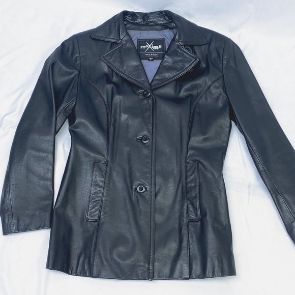 Y2K Womens Leather Jacket 90s era Wilsons MAXIMA Clueless Luxury Showstopper - Picture 4 of 12